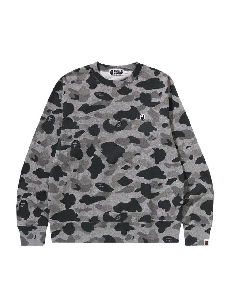Свитер BAPE Camo Ape Head One Point Crewneck Sweat — изображение 1 из 3, серый