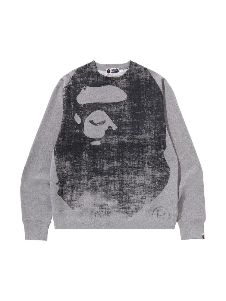 Свитер BAPE Ape Head Over Print Crewneck Sweat — изображение 1 из 1, серый