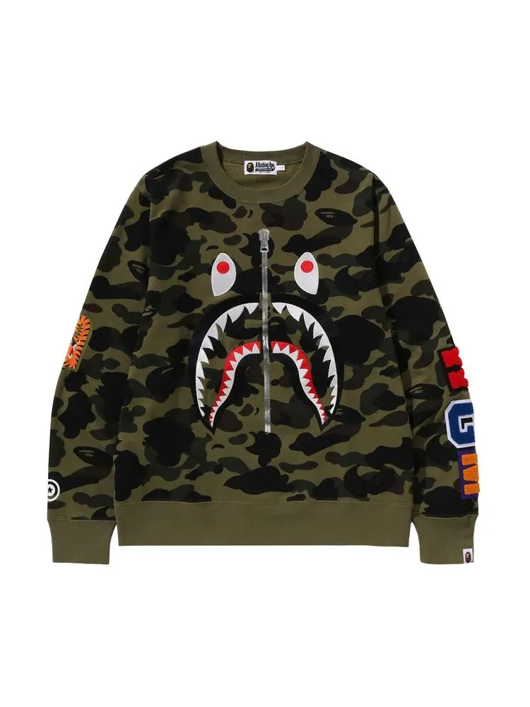 Свитер BAPE 1st Camo Shark Crewneck — изображение 1 из 2, зеленый