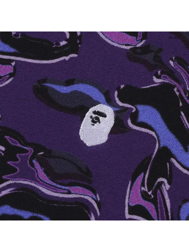 Толстовка BAPE Marbling Camo Logo Relaxed Fit Crewneck Sweatshirt — изображение 3 из 3, фиолетовый