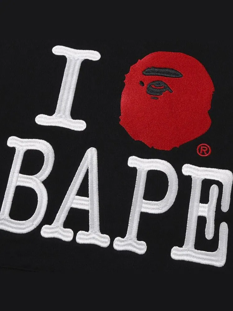 Худи BAPE I Love BAPE Pullover Hoodie — изображение 3 из 3, черный