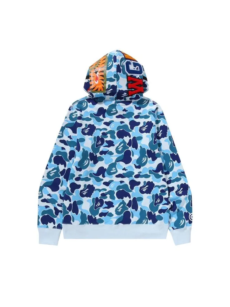 Худи BAPE ABC Camo Shark Half Zip Pullover Hoodie — изображение 2 из 2, синий