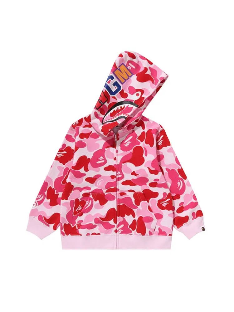 Худи BAPE ABC Camo Shark Half Zip Pullover Hoodie — изображение 2 из 2, розовый