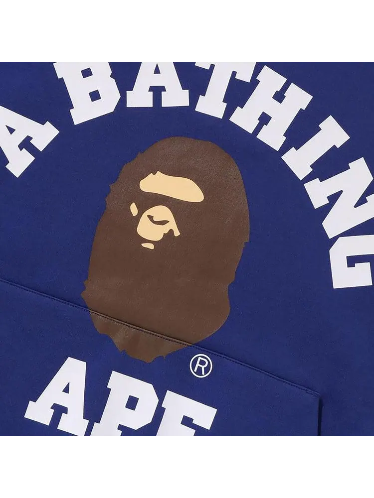 Худи BAPE College Puffy Relaxed Fit Pullover Hoodie — изображение 3 из 3, синий