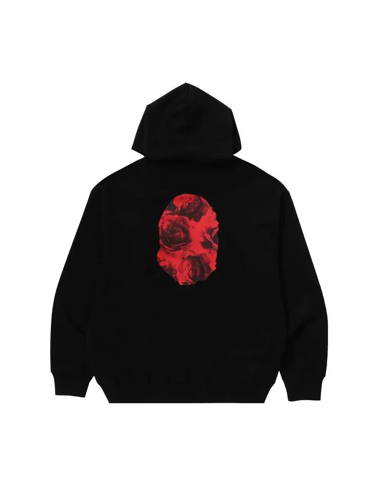 Худи BAPE Floral Solid Camo Ape Head Relaxed Fit Pullover Hoodie 'Black' — изображение 2 из 2, черный