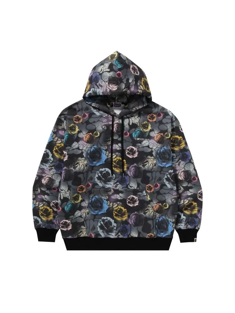 Худи BAPE Floral Camo Pattern Relaxed Fit Pullover Hoodie 'Black' — изображение 1 из 2, черный