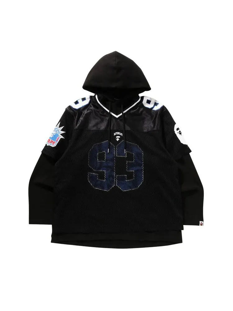 Джерси BAPE Multi Logo Layered Sleeves Relaxed Fit Football Jersey — изображение 1 из 3, черный