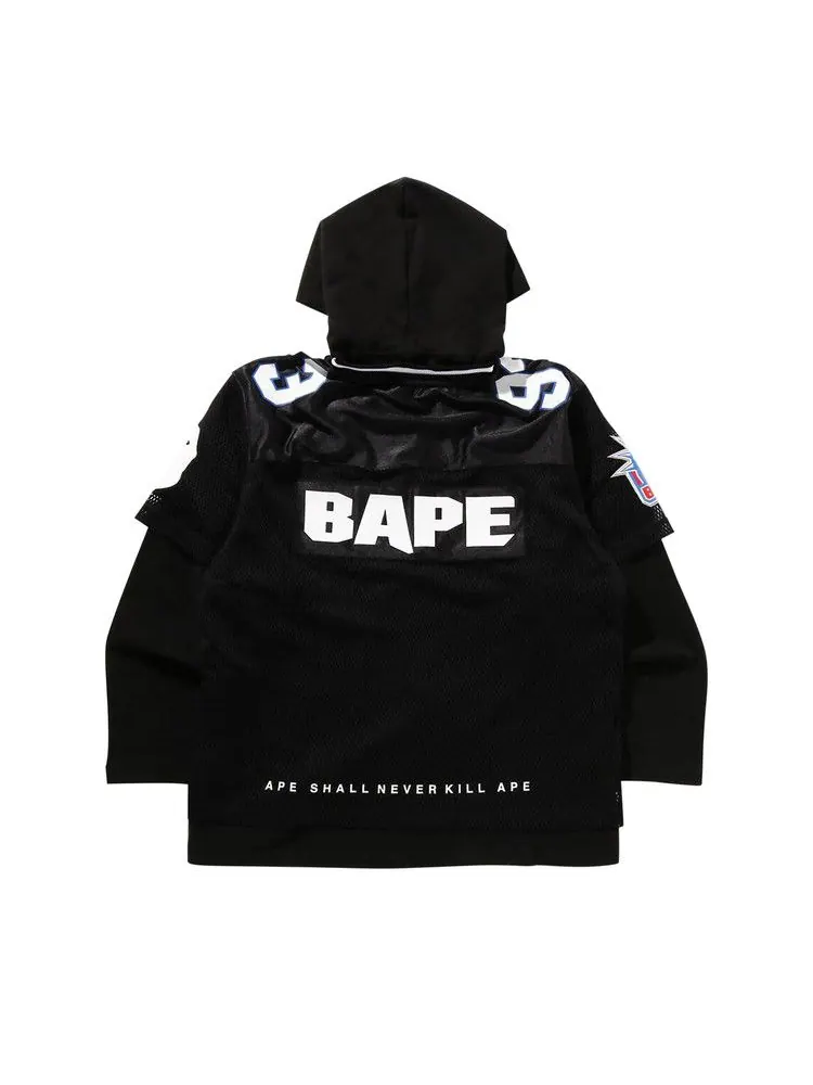 Джерси BAPE Multi Logo Layered Sleeves Relaxed Fit Football Jersey — изображение 2 из 3, черный