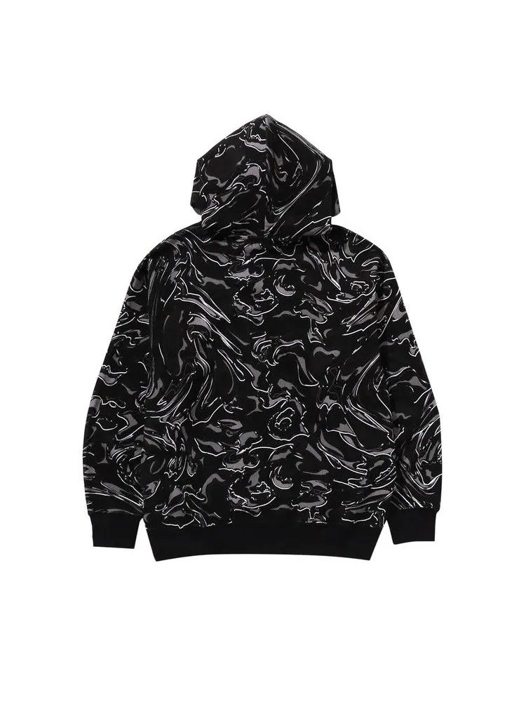 Худи BAPE Marbling Camo Relaxed Fit Pullover Hoodie — изображение 2 из 3, черный