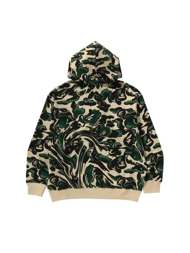 Худи BAPE Marbling Camo Relaxed Fit Pullover Hoodie — изображение 2 из 3, зеленый