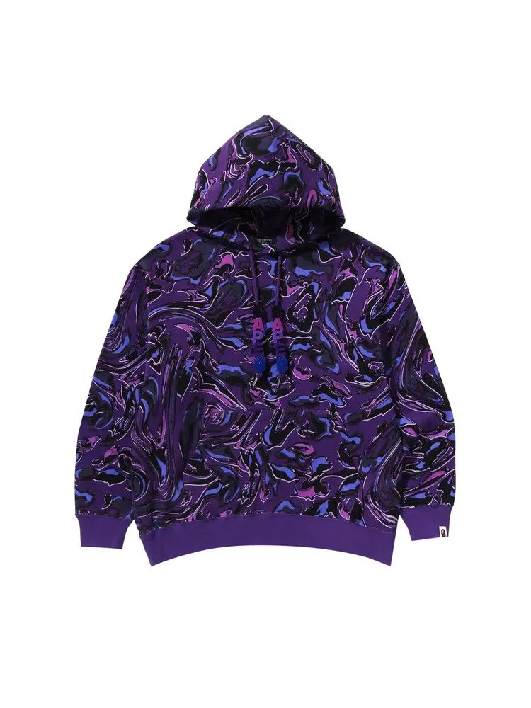 Худи BAPE Marbling Camo Relaxed Fit Pullover Hoodie — изображение 1 из 3, фиолетовый