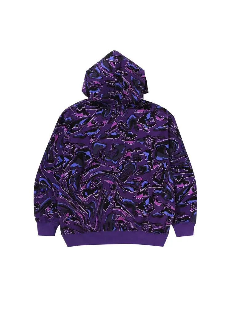 Худи BAPE Marbling Camo Relaxed Fit Pullover Hoodie — изображение 2 из 3, фиолетовый