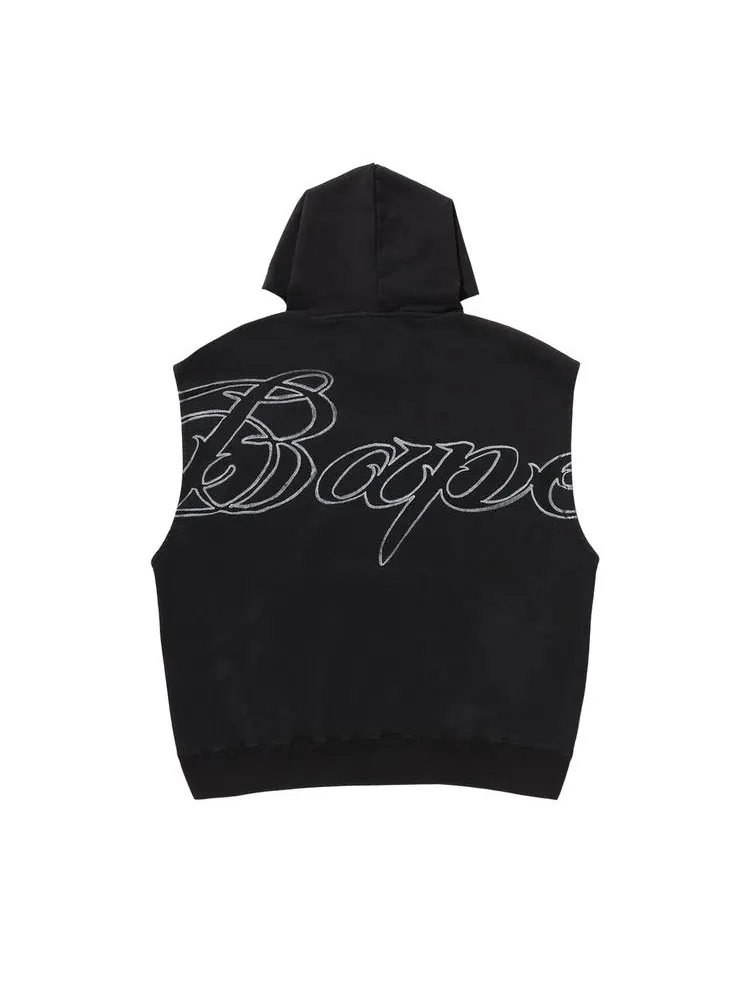 Худи BAPE Garment Dyed Sleeveless Hoodie — изображение 2 из 2, черный