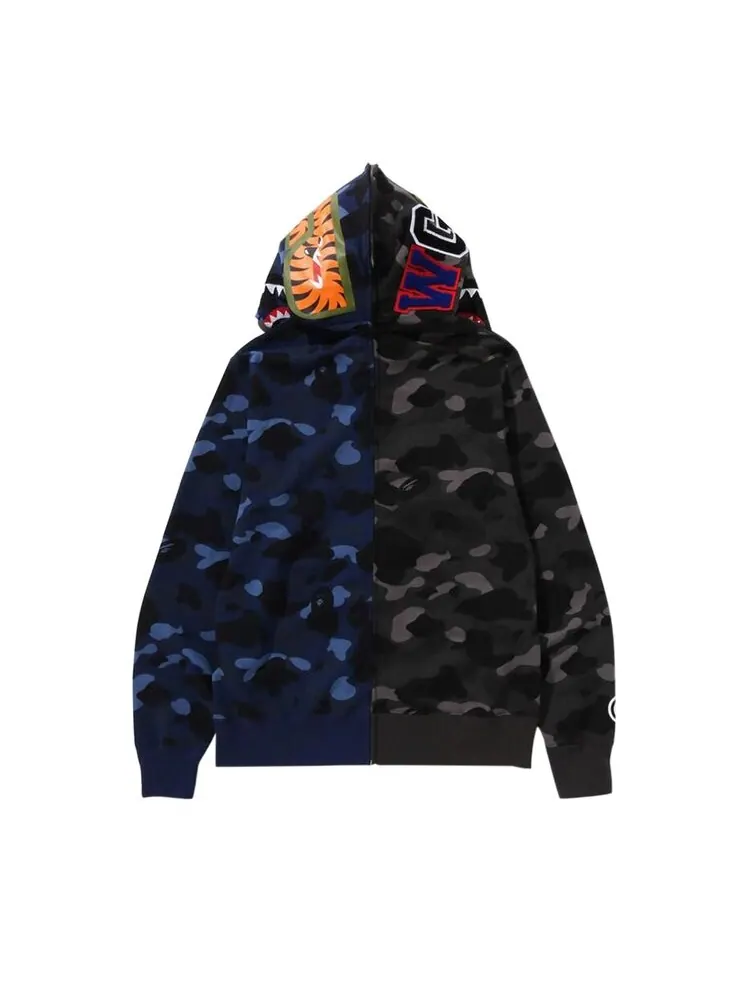 Худи BAPE Color Camo Separate Shark Full Zip Hoodie — изображение 2 из 2, черный/темно-синий