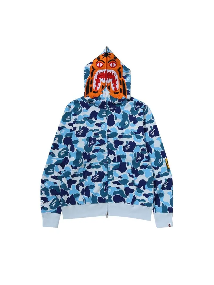 Худи BAPE Camo Tiger Full Zip Hoodie — изображение 1 из 2, синий