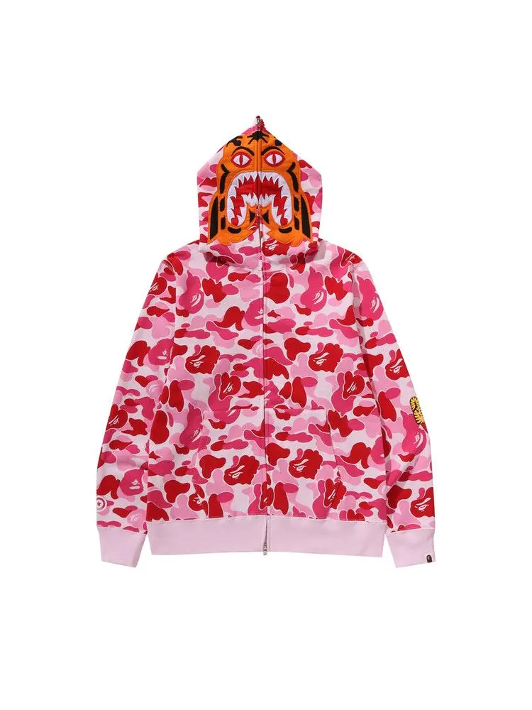 Худи BAPE Camo Tiger Full Zip Hoodie — изображение 1 из 2, розовый