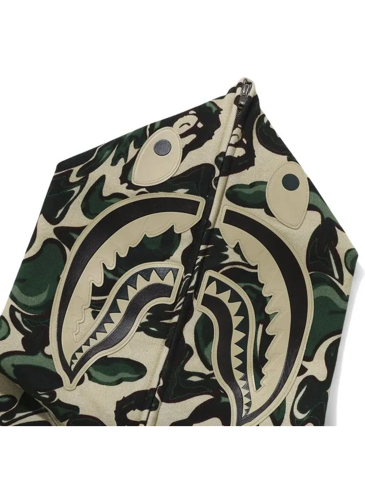 Худи BAPE Marbling Camo Shark Relaxed Fit Full Zip Hoodie — изображение 3 из 3, зеленый
