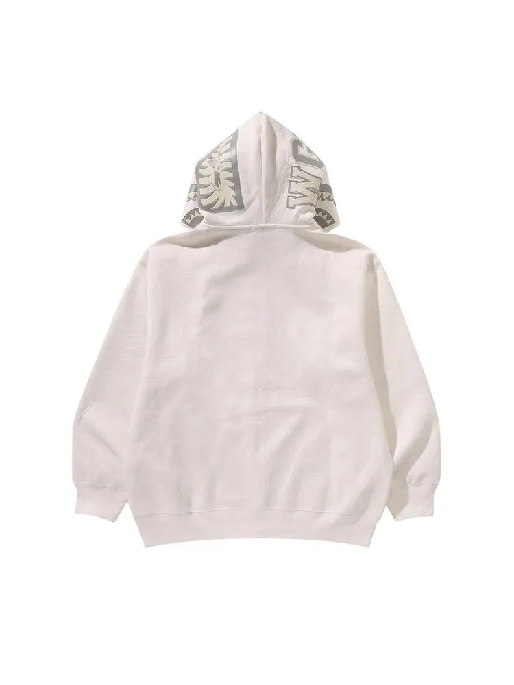 Худи BAPE Line Camo Quilted Shark Relaxed Fit Full Zip Hoodie — изображение 2 из 3, белый
