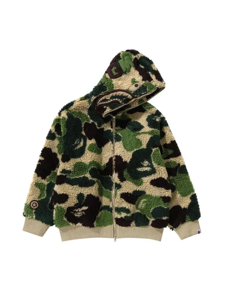 Худи BAPE ABC Camo Boa Shark Relaxed Fit Full Zip Hoodie — изображение 1 из 2, зеленый