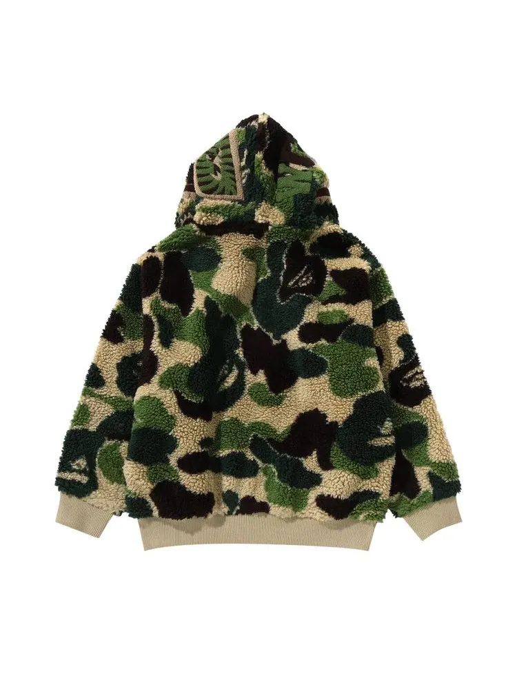 Худи BAPE ABC Camo Boa Shark Relaxed Fit Full Zip Hoodie — изображение 2 из 2, зеленый
