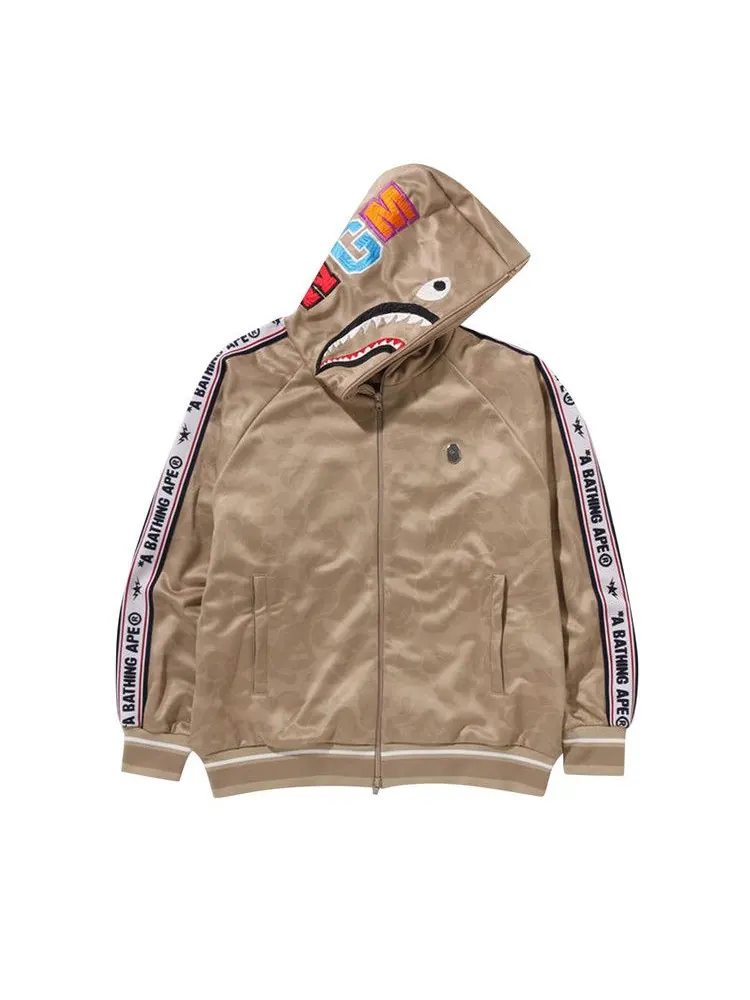 Худи BAPE Solid Camo Relaxed Fit Shark Full Zip Hoodie — изображение 1 из 1, бежевый