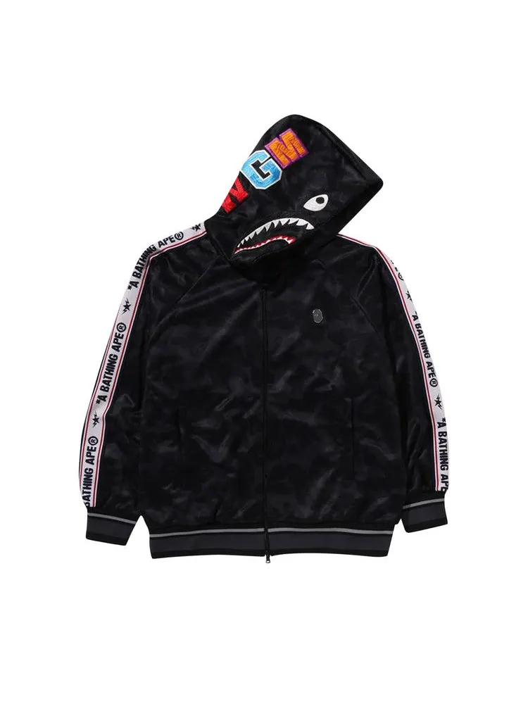Худи BAPE Solid Camo Relaxed Fit Shark Full Zip Hoodie — изображение 1 из 1, черный