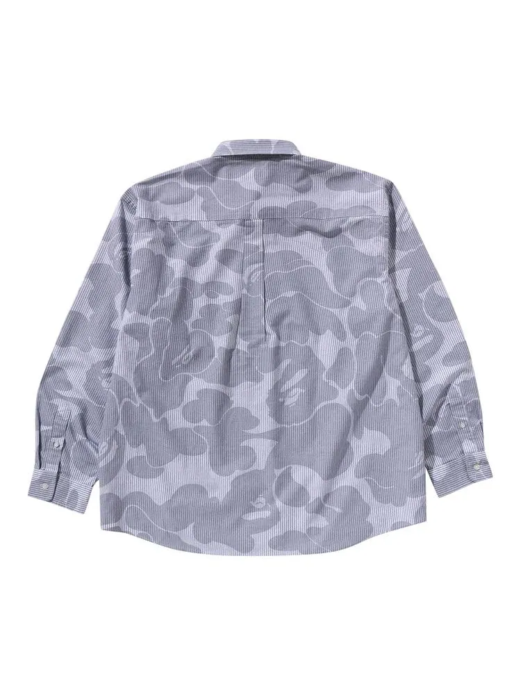 Рубашка BAPE Stripe Camo Relaxed Fit Shirt — изображение 2 из 3, серый