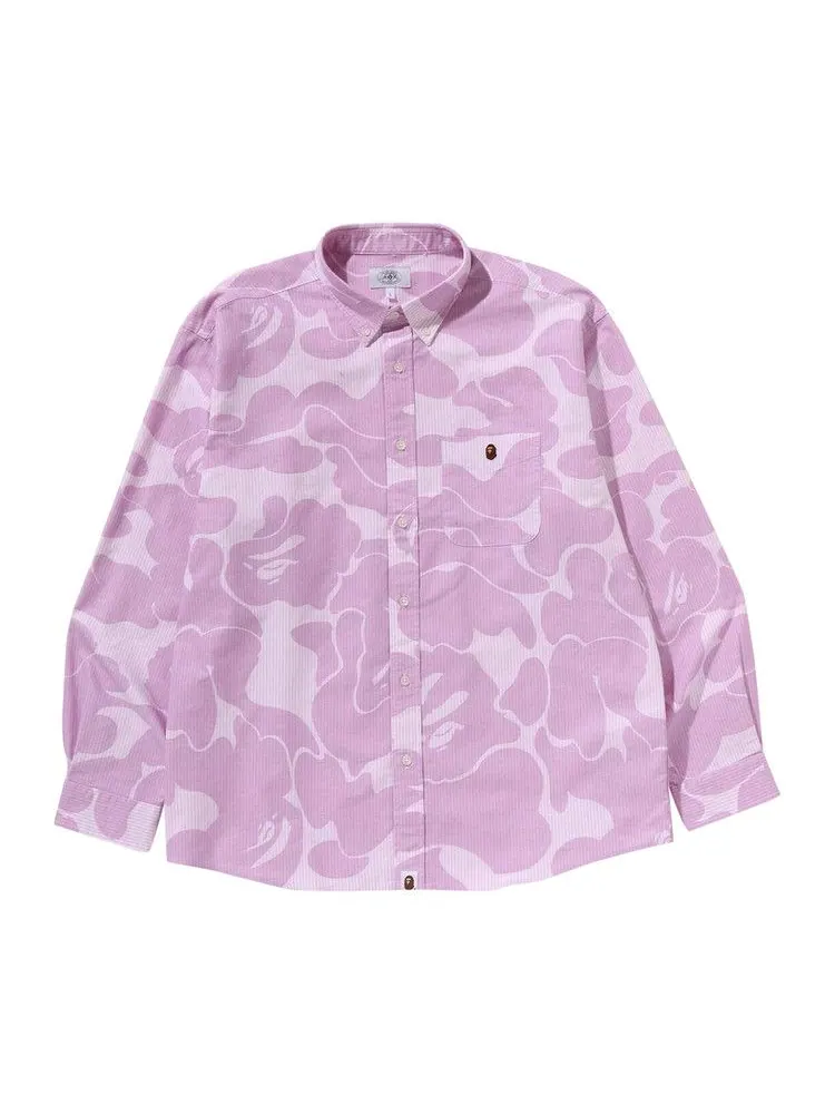 Рубашка BAPE Stripe Camo Relaxed Fit Shirt — изображение 1 из 3, розовый