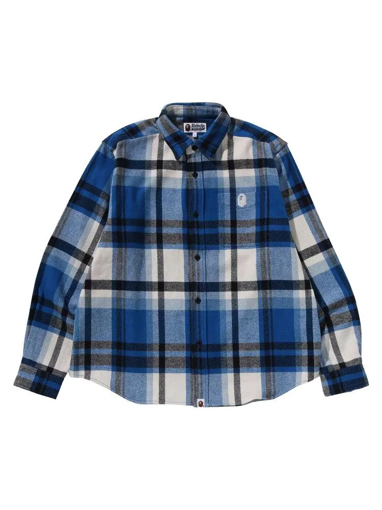 Рубашка BAPE Check Relaxed Fit Shirt — изображение 1 из 3, синий