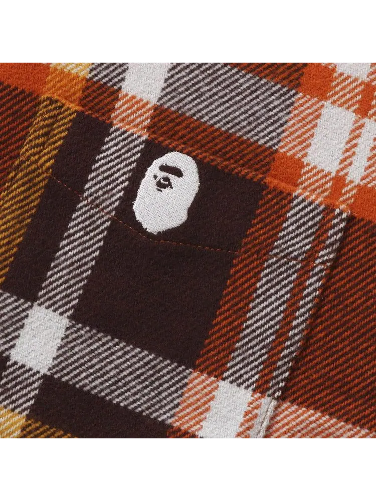 Рубашка BAPE Check Relaxed Fit Shirt — изображение 3 из 3, оранжевый