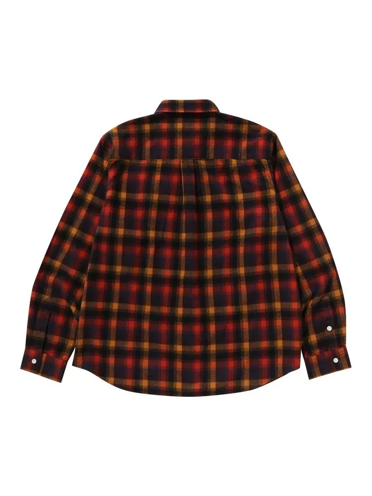 Рубашка BAPE Ape Head One Point Check Relaxed Fit Shirt — изображение 2 из 3, красный