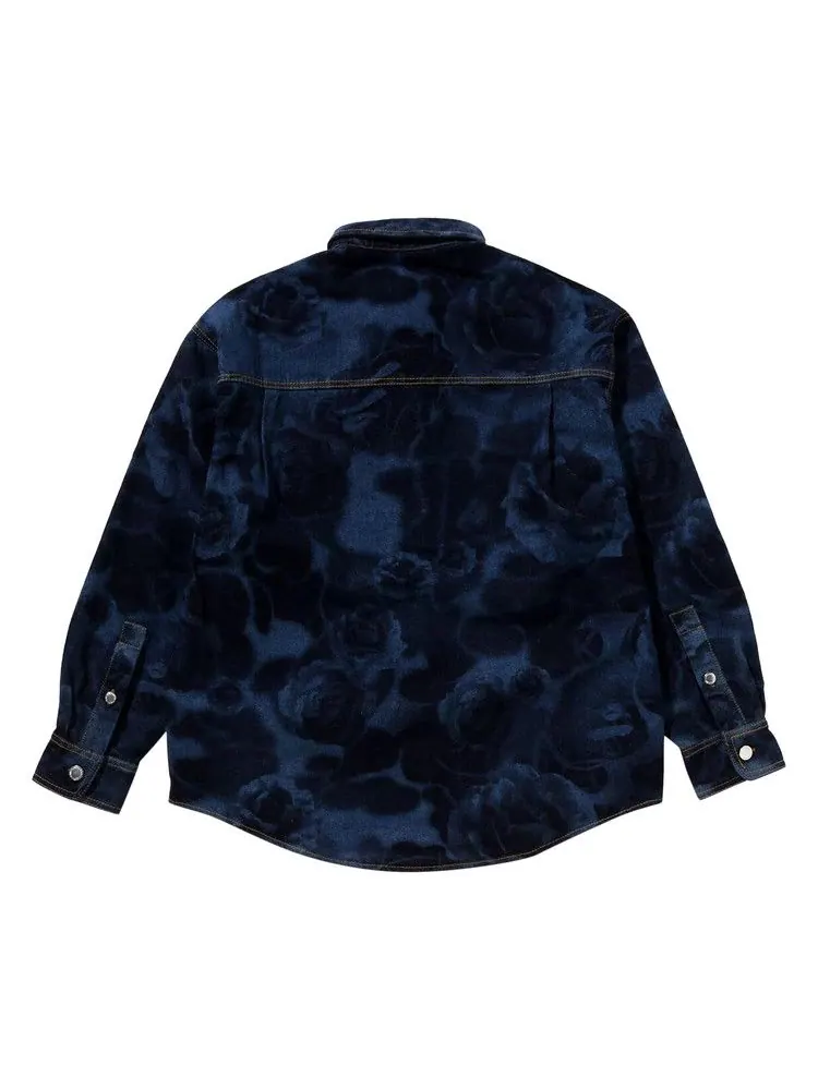 Рубашка BAPE Floral Camo Jacquard 13Oz Denim Long-Sleeve Shirt — изображение 2 из 3, темно-синий