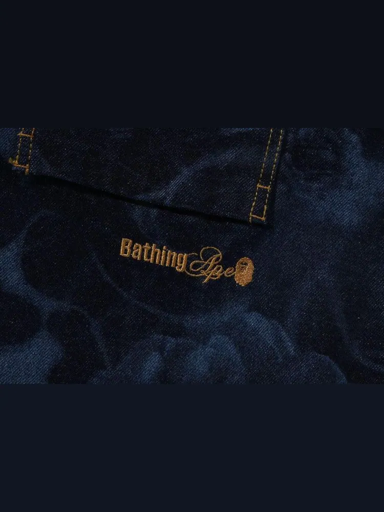 Рубашка BAPE Floral Camo Jacquard 13Oz Denim Long-Sleeve Shirt — изображение 3 из 3, темно-синий