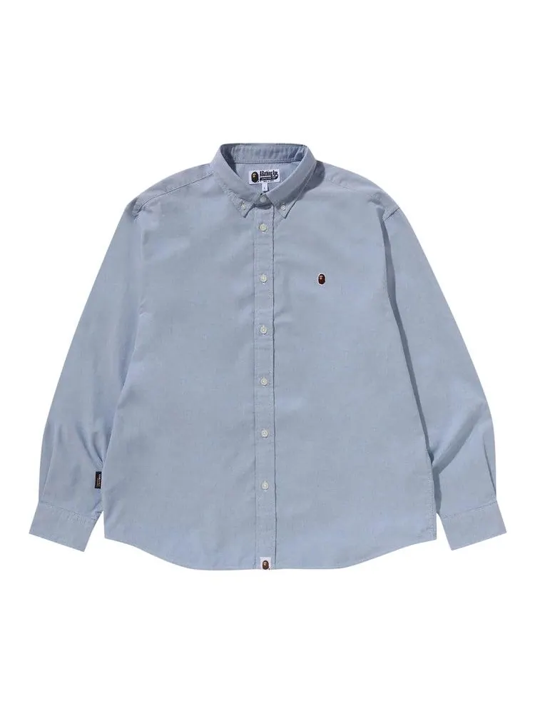 Рубашка BAPE One Point Oxford Long-Sleeve Shirt — изображение 1 из 2, синий