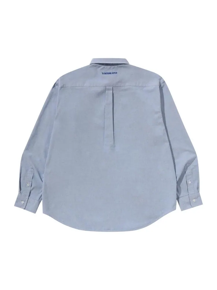 Рубашка BAPE One Point Oxford Long-Sleeve Shirt — изображение 2 из 2, синий