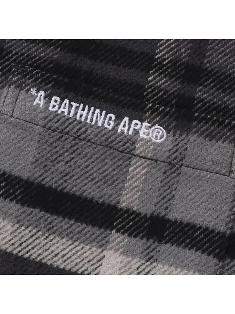 Рубашка BAPE Check Flannel Shirt — изображение 3 из 3, черный