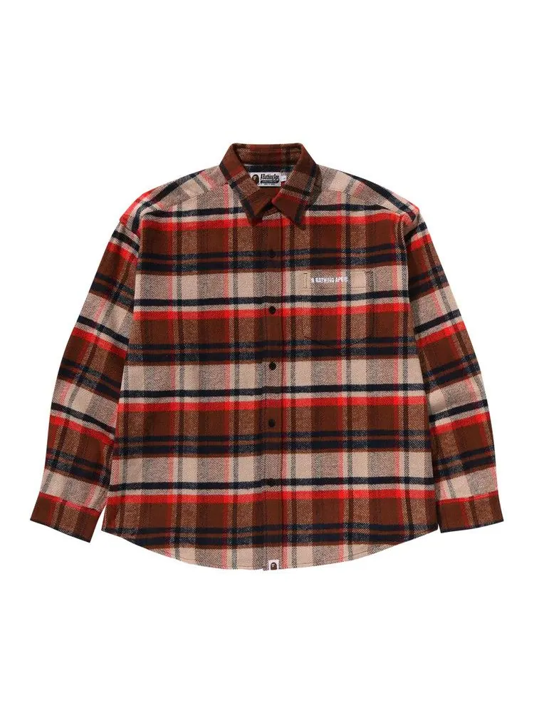 Рубашка BAPE Check Flannel Shirt — изображение 1 из 3, красный
