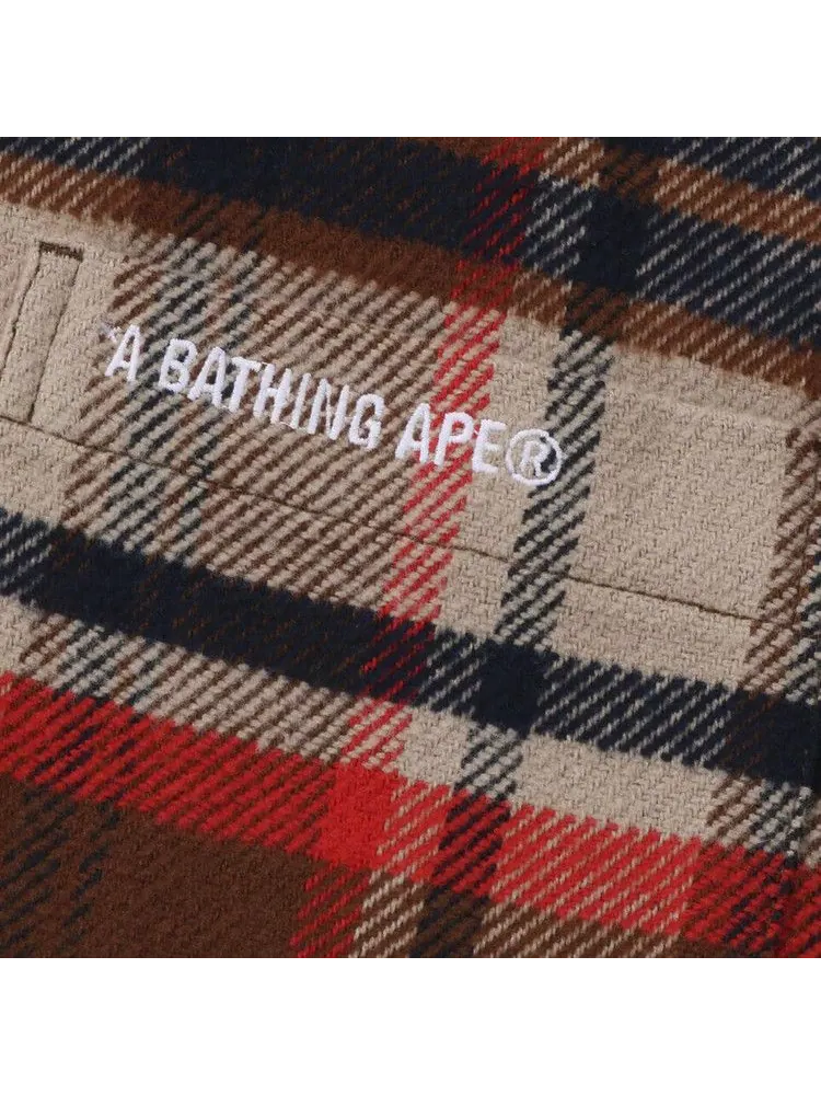Рубашка BAPE Check Flannel Shirt — изображение 3 из 3, красный