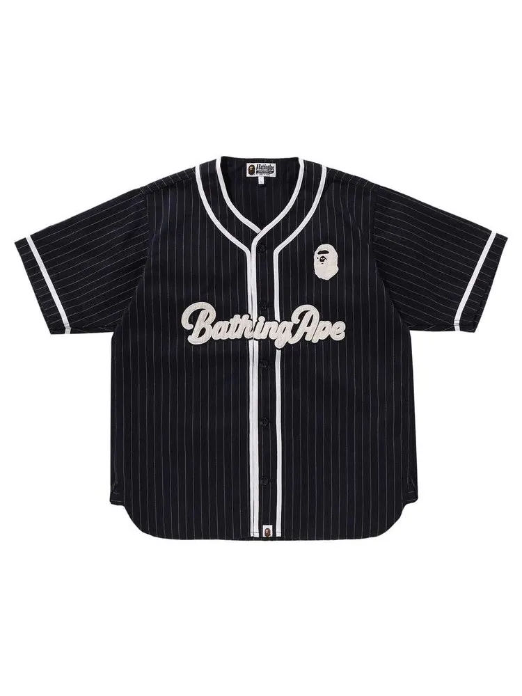 Рубашка BAPE A Bathing Ape Baseball Shirt — изображение 1 из 3, темно-синий