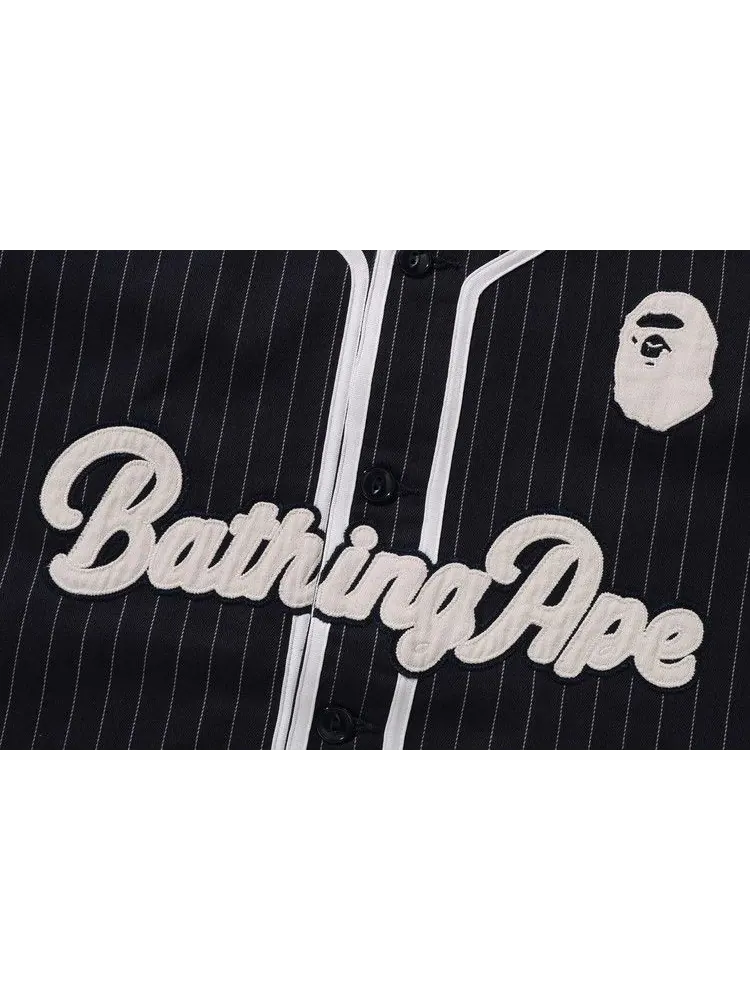 Рубашка BAPE A Bathing Ape Baseball Shirt — изображение 3 из 3, темно-синий