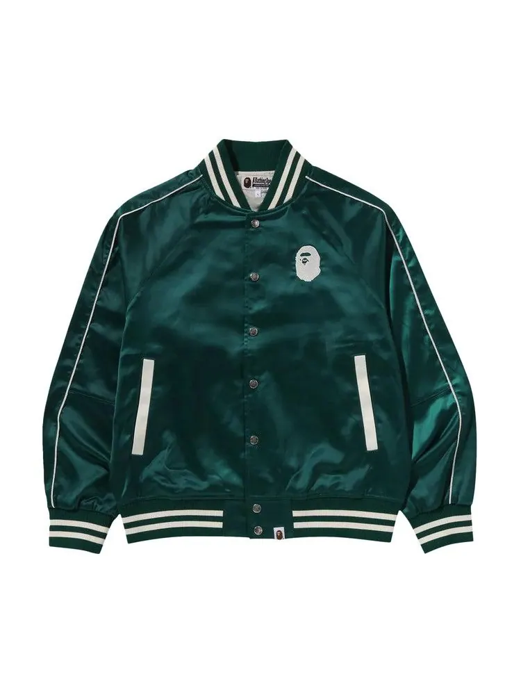 Куртка BAPE A Bathing Ape Nylon Varsity Jacket — изображение 1 из 3, зеленый