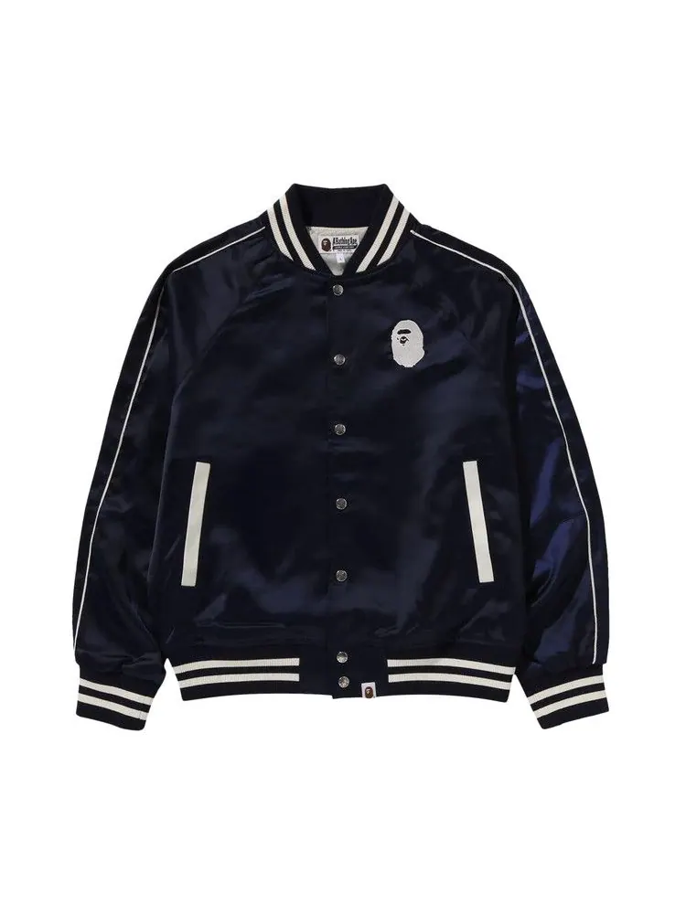Куртка BAPE A Bathing Ape Nylon Varsity Jacket — изображение 1 из 3, темно-синий