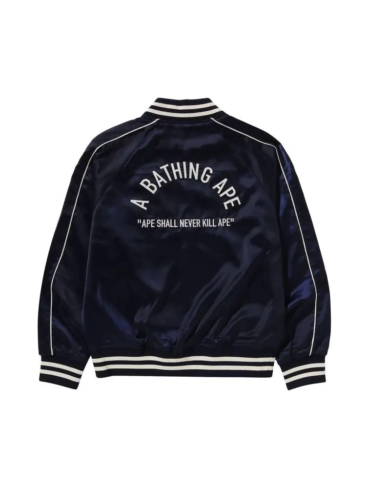 Куртка BAPE A Bathing Ape Nylon Varsity Jacket — изображение 2 из 3, темно-синий