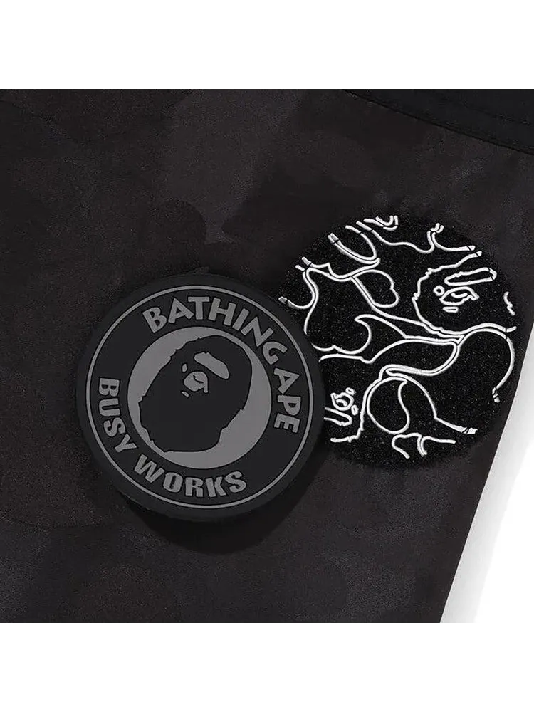 Пальто BAPE Solid Camo Jacquard Long Coat — изображение 3 из 3, черный