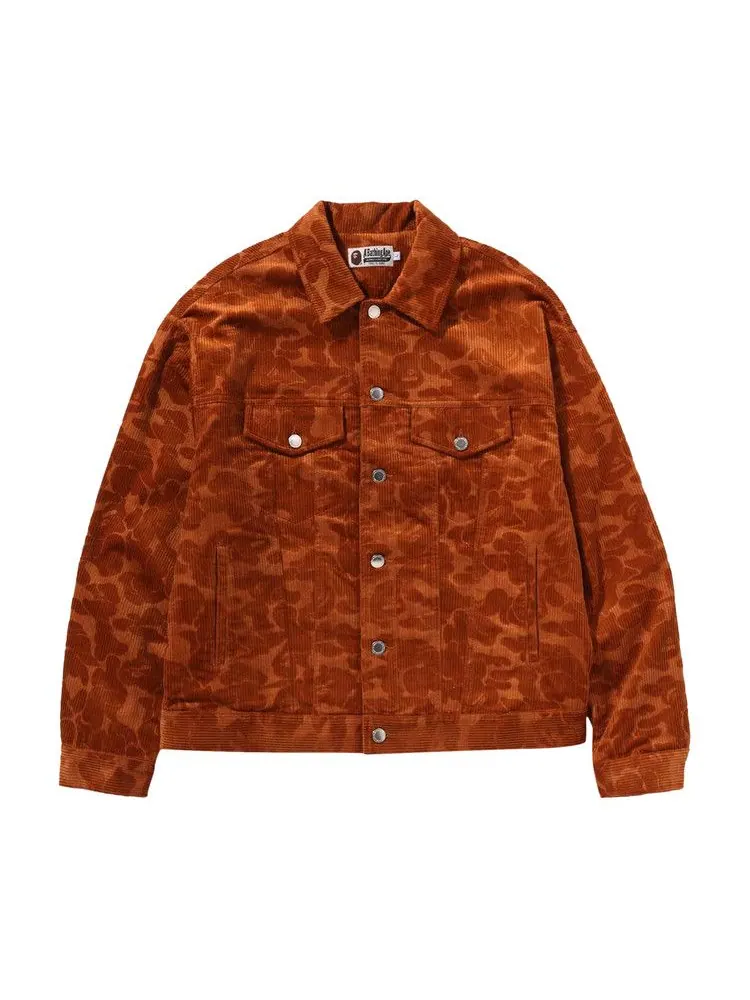 Куртка BAPE Solid Camo Corduroy Trucker Jacket — изображение 1 из 2, коричневый