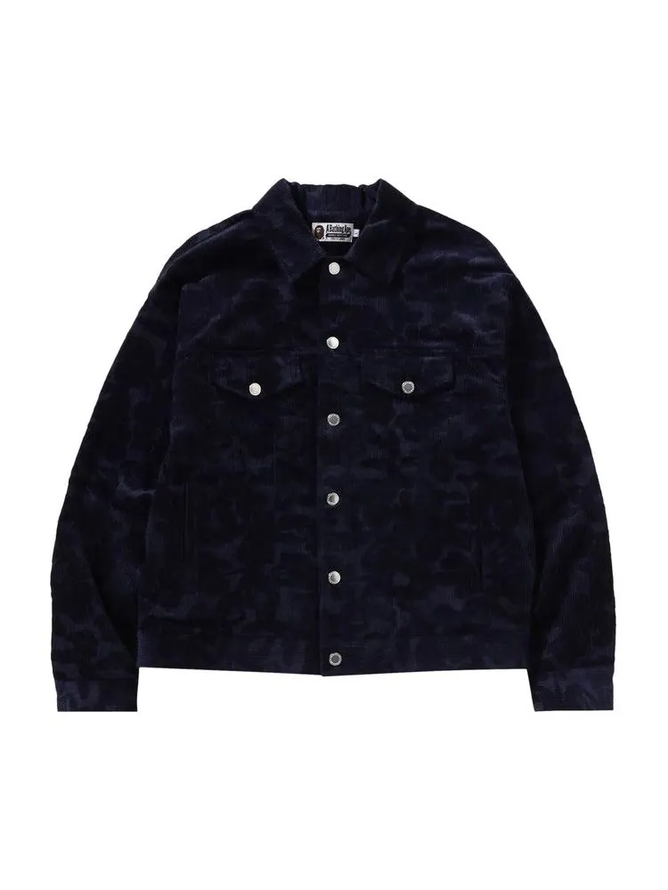 Куртка BAPE Solid Camo Corduroy Trucker Jacket — изображение 1 из 2, темно-синий