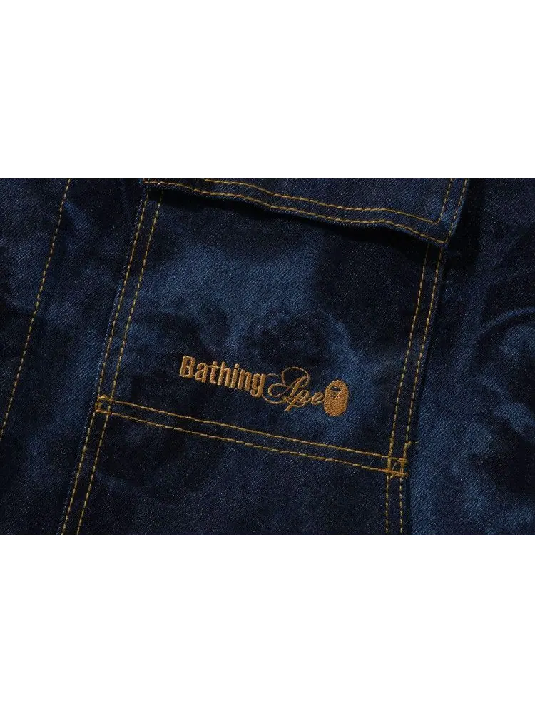 Куртка BAPE Floral Camo Jacquard 13Oz Denim Work Jacket — изображение 3 из 4, темно-синий