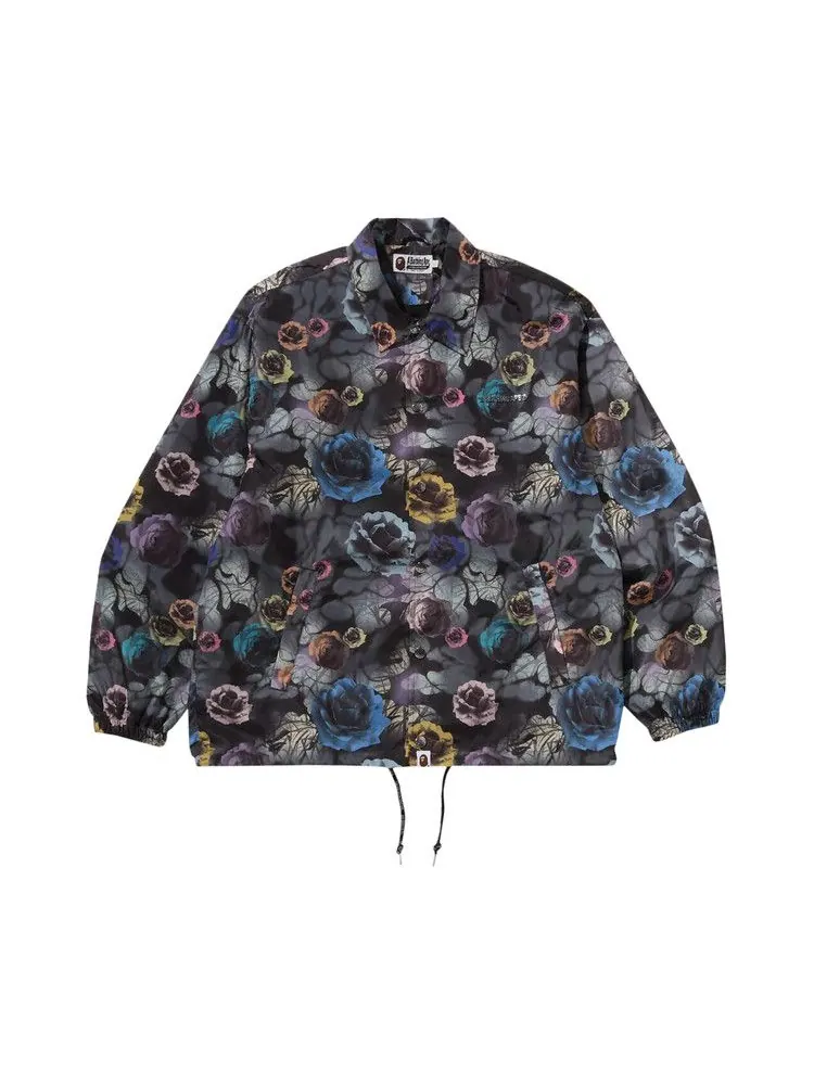 Куртка BAPE Floral Camo Bathing Ape Logo Nylon Coach Jacket — изображение 1 из 3, черный