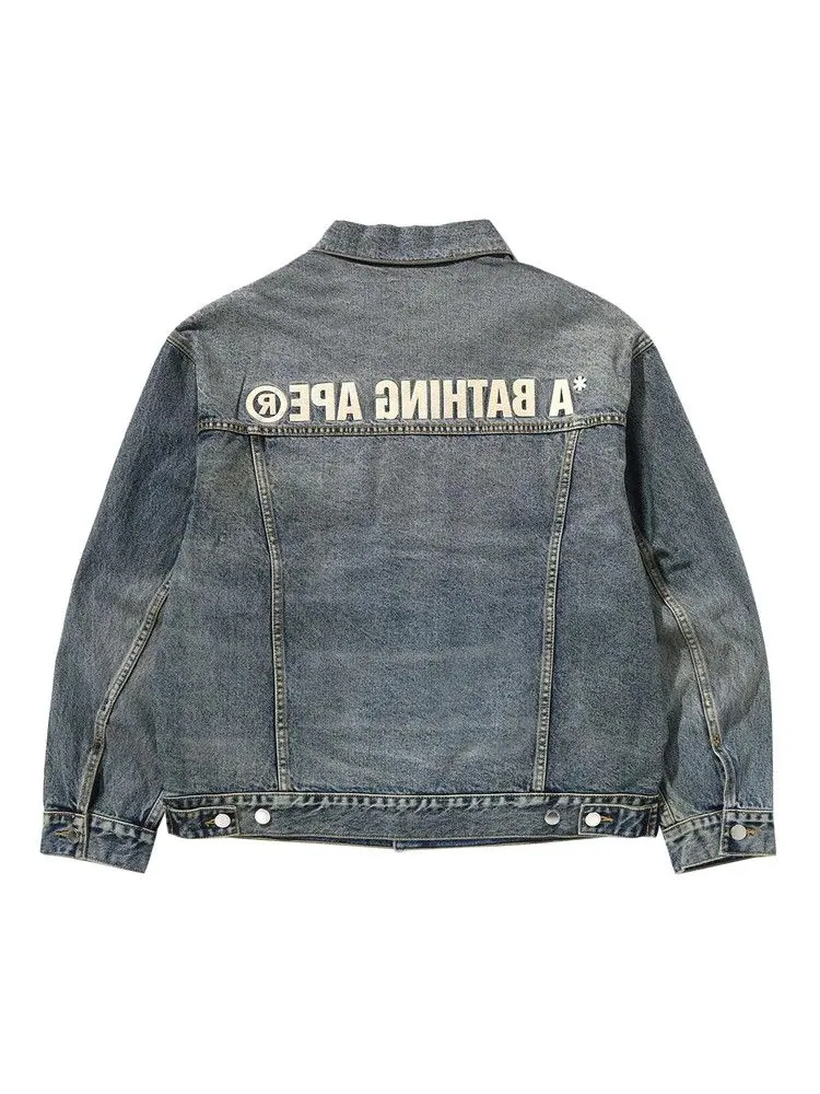 Куртка BAPE Distressed Denim Trucker Jacket — изображение 2 из 3, светлый индиго