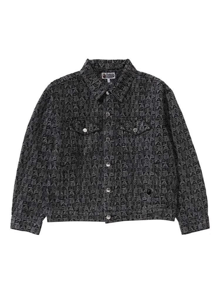 Куртка BAPE Lux Sport Pattern Jacquard Denim Trucker Jacket — изображение 1 из 3, черный